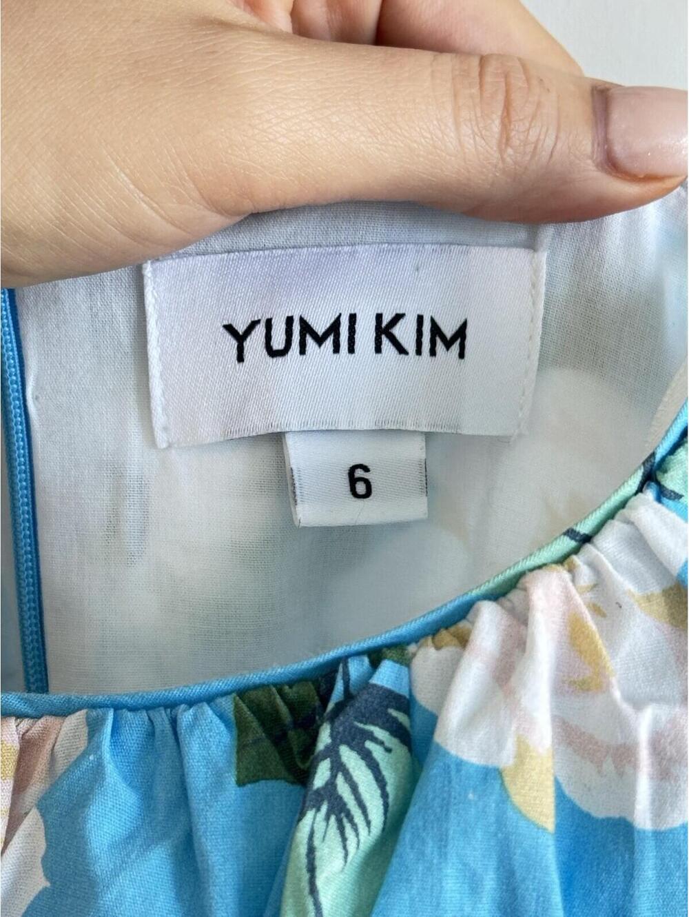 Yumi Kim Wonder Garden Blue Floral Tie Strap Midi Dress Size 6 - Picture 2 of 8